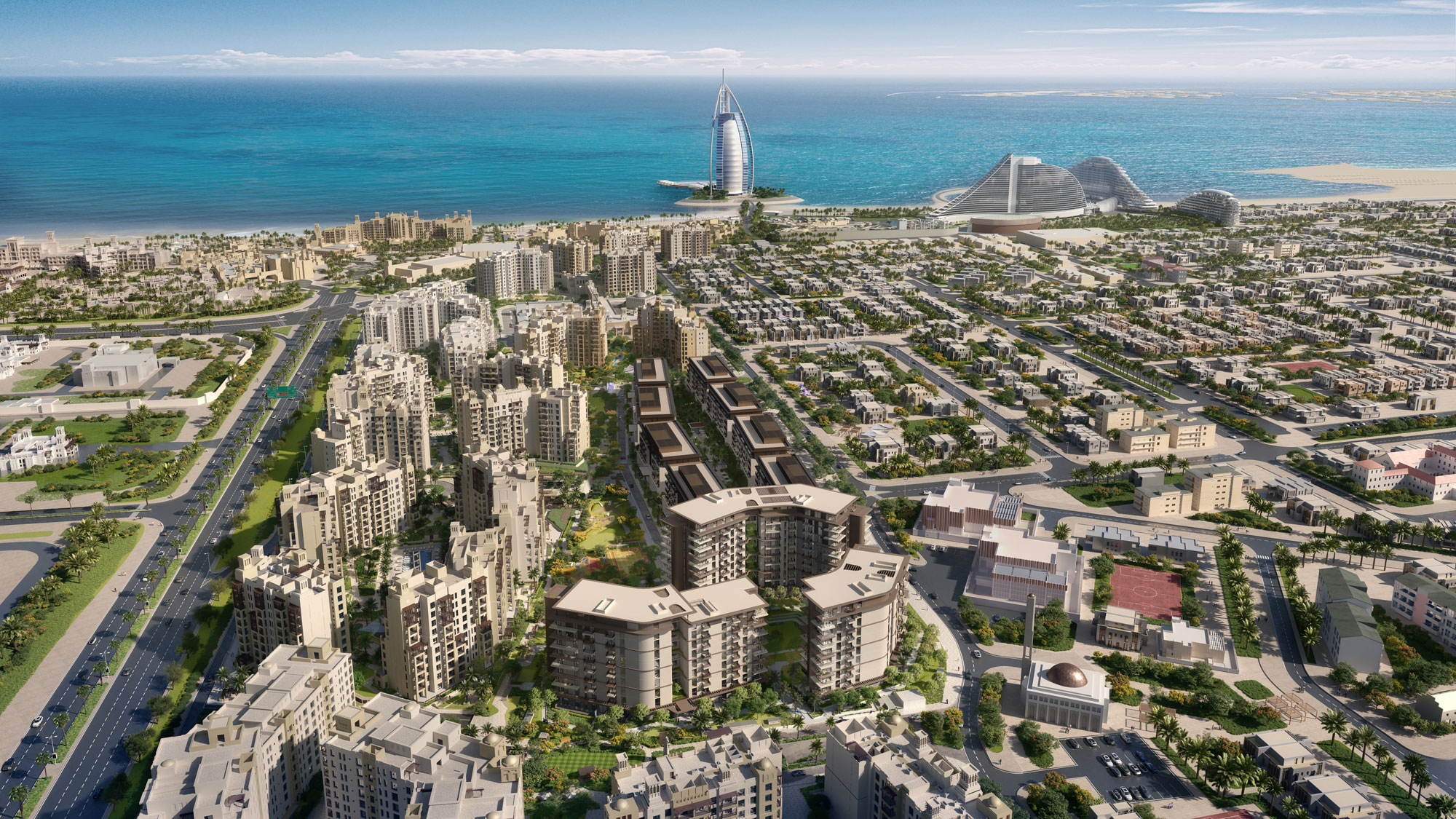 Aerial View Madinat Jumeirah & Burj Al Arab